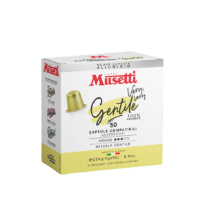 Кафе капсули Musetti® Gentile 100% Арабика | Съвместими със система Nespresso, 50 бр.
