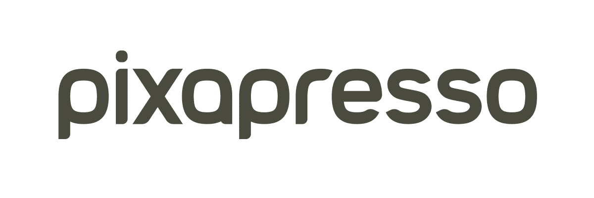 Изображението показва "Wacaco® Pixapresso" с удебелен шрифт, без сериф върху обикновен бял фон, типичен за стила на Wacaco.