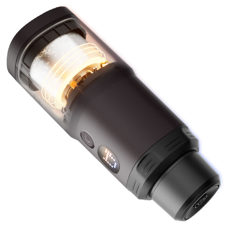 Ясна вакуумна приставка, вдъхновена от Pixapresso, показва вътрешни части на градиентен фон.