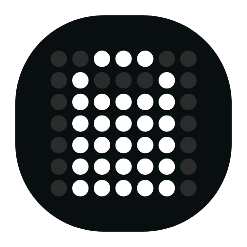 Модел Wacaco Pixapresso от бели и сиви точки на тъмно оформя формата на 8.